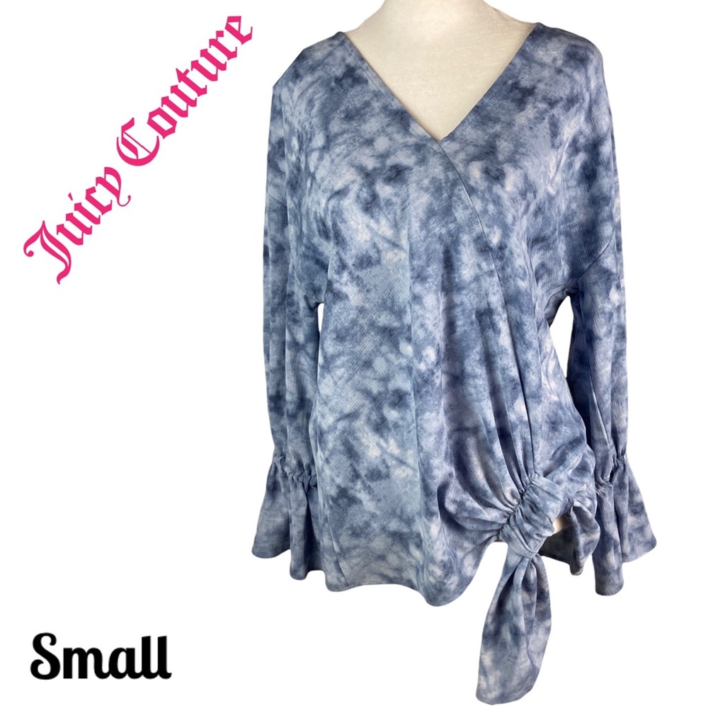 Juicy Couture Tie Dye Purple Blouse with accent side Sash  small
